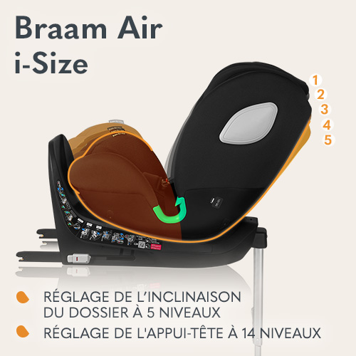 Lionelo ​​Braam Air i-Size Black Carbon — Siège-auto bébé